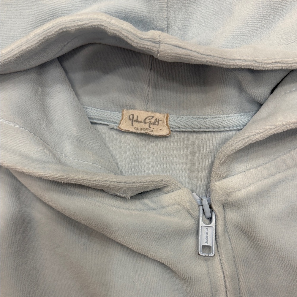 Brandy Melville Light Blue Hooded Zip Jacket - Picture 2 of 3